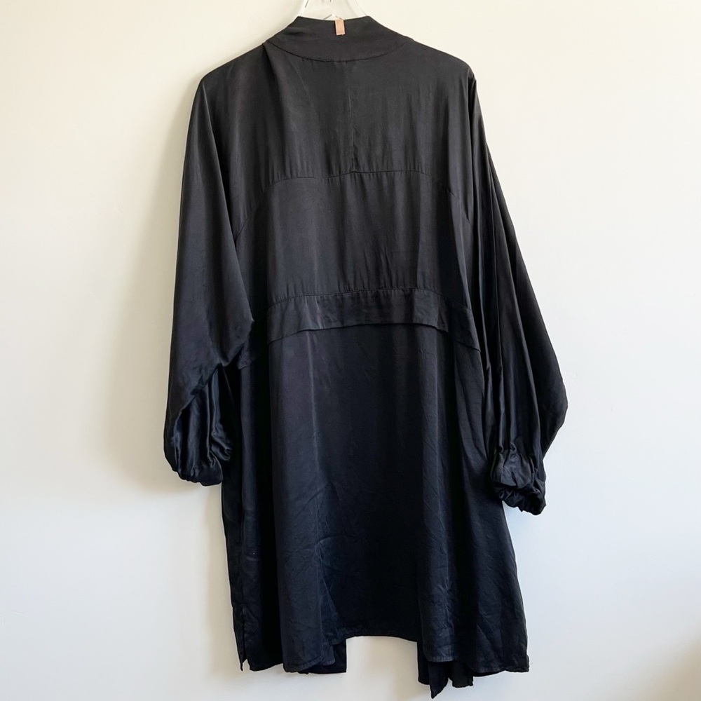 Lunya Washable Silk Robe Short Black No Tie Size 2XL/3XL - Picture 2 of 6